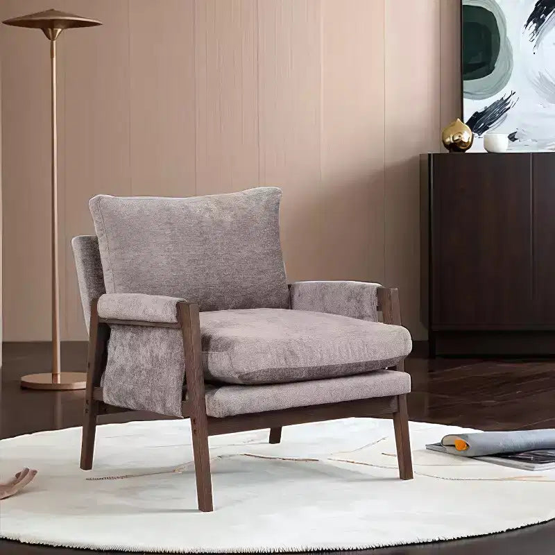 GDFStudio Forster Rubber Solid Wood Velvet Upholstered Accent Chair
