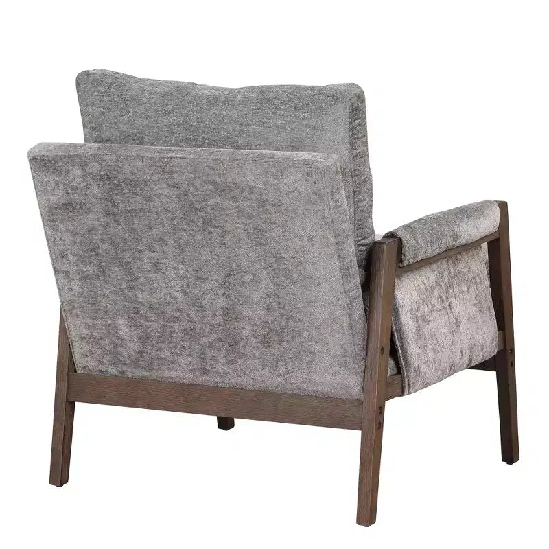 Poltrona d'Appoggio GDFStudio Forster in Legno Massello e Velluto con Gomma