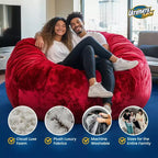 Poltrona a sacco Ultimate Sack Lounger, comoda poltrona per interni oversize, mobile gigante imbottito in schiuma per il relax, pelle scamosciata grigia