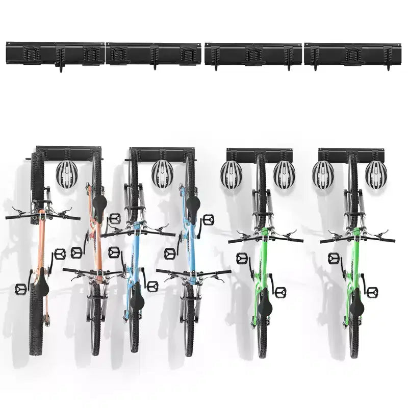 VEVOR Bike Storage Rack, 6 Bike Racks and 6 Helmets Hooks, Wall Mount Bike Storage Hanger, Home & Garage Organizer