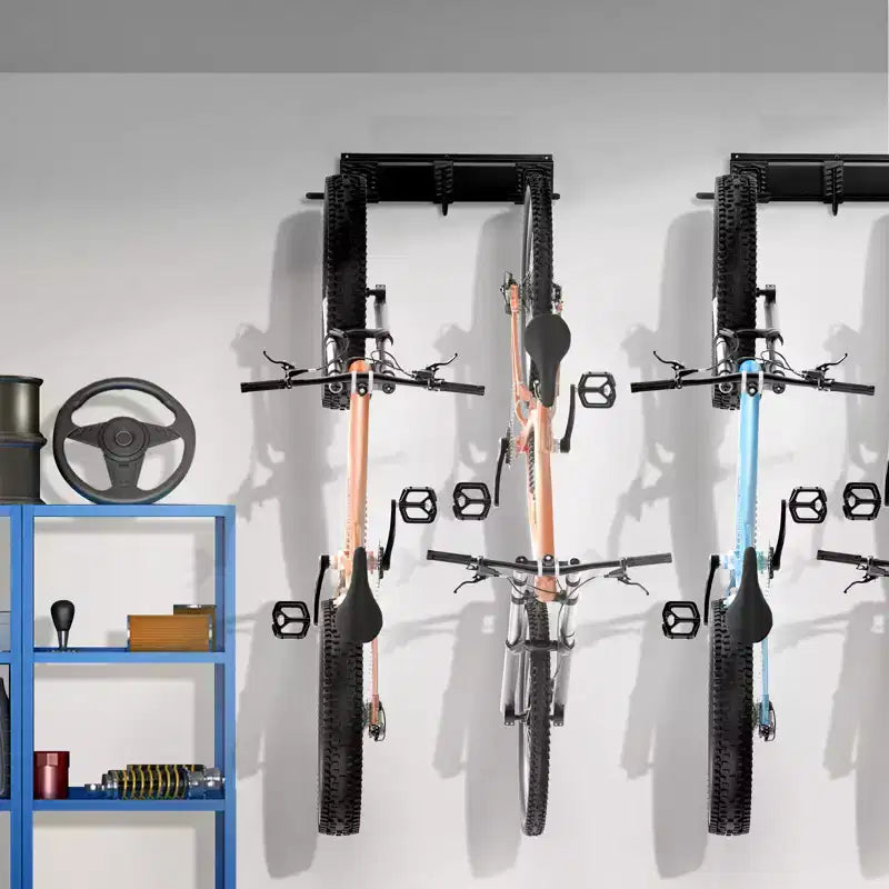 Portabiciclette VEVOR, 6 Posti Bici e 6 Ganci per Caschi, Supporto per Bici da Muro, Organizzatore per Casa e Garage
