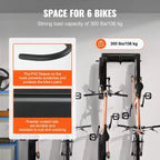 Portabiciclette VEVOR, 6 Posti Bici e 6 Ganci per Caschi, Supporto per Bici da Muro, Organizzatore per Casa e Garage