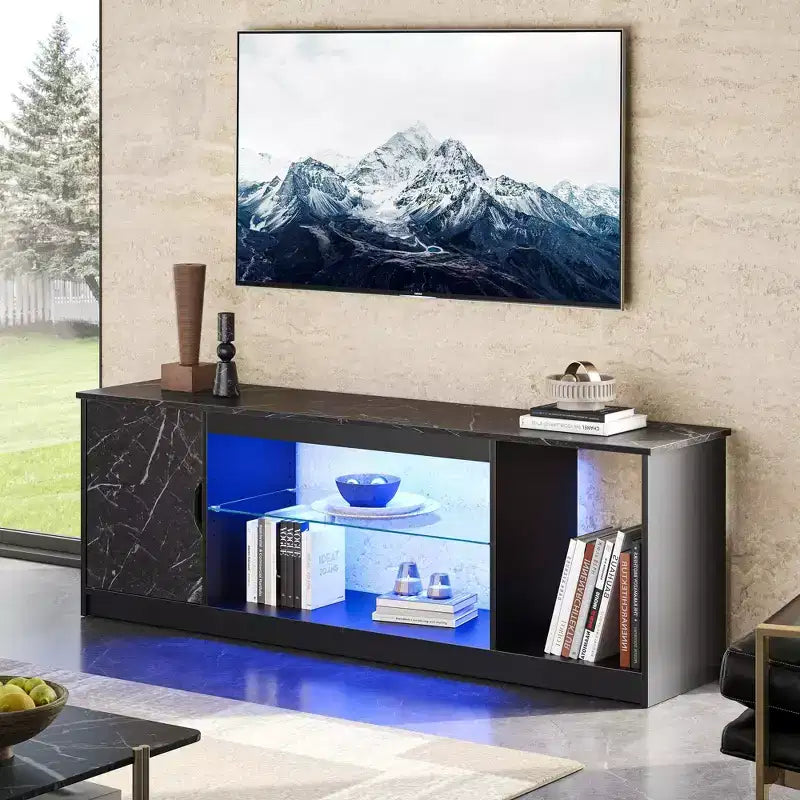 Mobile TV Bestier moderno per TV fino a 65 pollici, centro di intrattenimento gaming con ripiani regolabili per PS5 - 58 pollici