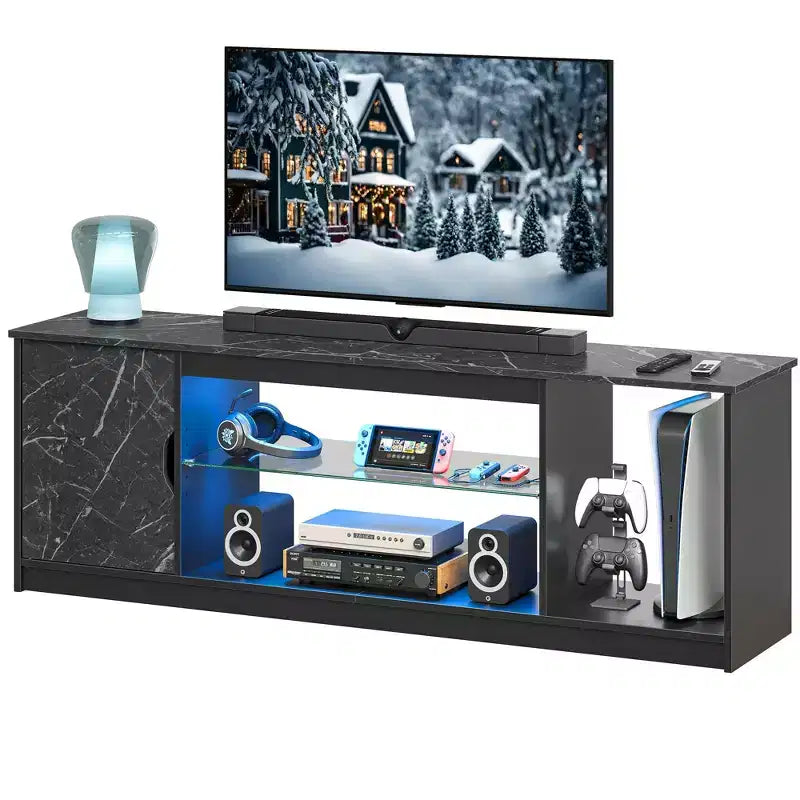 Mobile TV Bestier moderno per TV fino a 65 pollici, centro di intrattenimento gaming con ripiani regolabili per PS5 - 58 pollici
