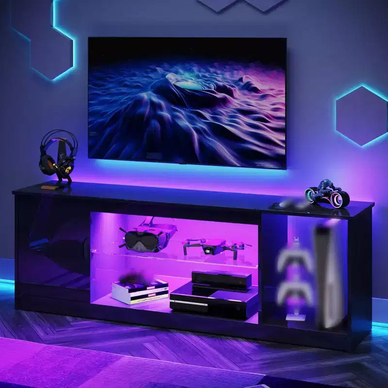 Mobile TV Bestier moderno per TV fino a 65 pollici, centro di intrattenimento gaming con ripiani regolabili per PS5 - 58 pollici