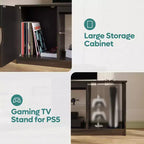 Mobile TV Bestier moderno per TV fino a 65 pollici, centro di intrattenimento gaming con ripiani regolabili per PS5 - 58 pollici