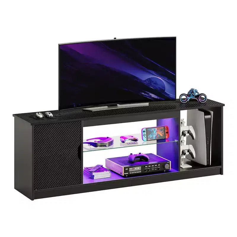 Mobile TV Bestier moderno per TV fino a 65 pollici, centro di intrattenimento gaming con ripiani regolabili per PS5 - 58 pollici