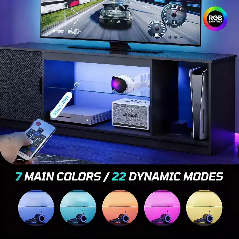 Mobile TV Bestier moderno per TV fino a 65 pollici, centro di intrattenimento gaming con ripiani regolabili per PS5 - 58 pollici