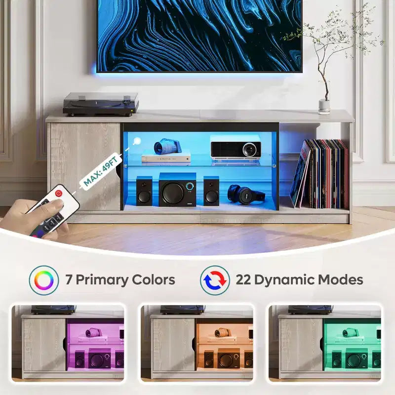 Mobile TV Bestier moderno per TV fino a 65 pollici, centro di intrattenimento gaming con ripiani regolabili per PS5 - 58 pollici
