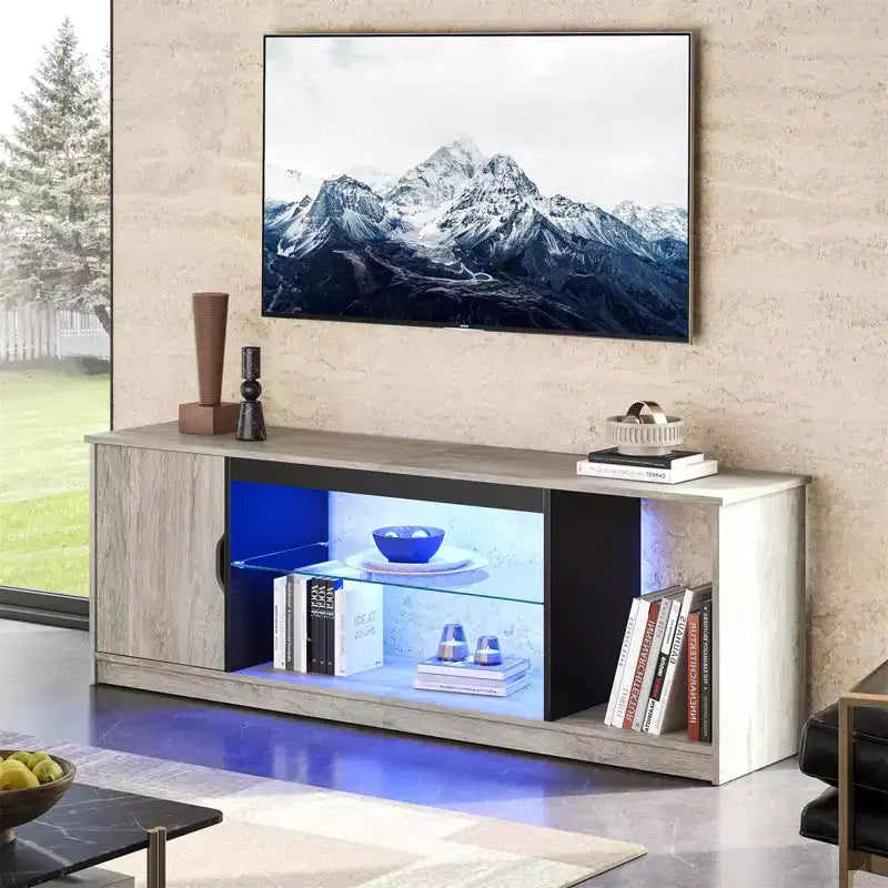 Mobile TV Bestier moderno per TV fino a 65 pollici, centro di intrattenimento gaming con ripiani regolabili per PS5 - 58 pollici