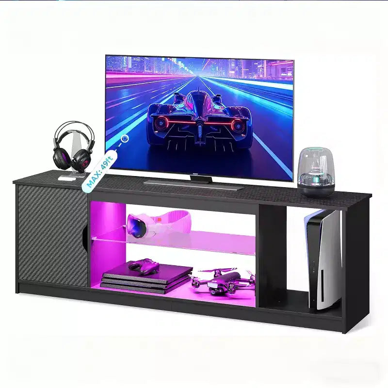 Mobile TV Bestier moderno per TV fino a 65 pollici, centro di intrattenimento gaming con ripiani regolabili per PS5 - 58 pollici
