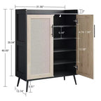 Scarpiera Whizmax a 6 Ripiani Stile Country con Ante, 2 Ripiani Regolabili e Gambe in Metallo, Organizer per Ingresso/Soggiorno
