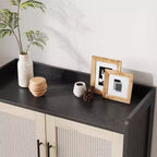 Scarpiera Whizmax a 6 Ripiani Stile Country con Ante, 2 Ripiani Regolabili e Gambe in Metallo, Organizer per Ingresso/Soggiorno