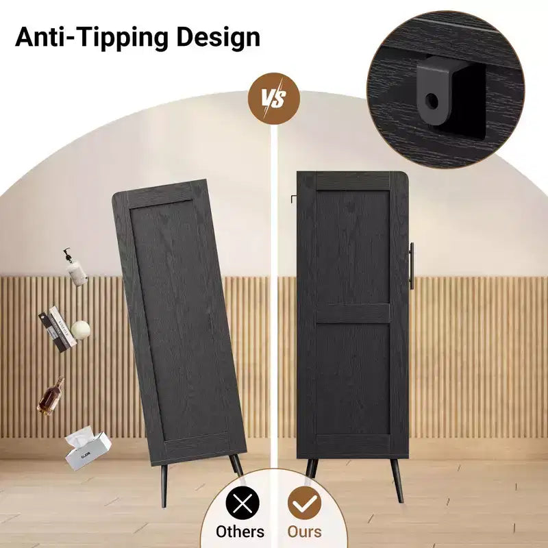 Scarpiera Whizmax a 6 Ripiani Stile Country con Ante, 2 Ripiani Regolabili e Gambe in Metallo, Organizer per Ingresso/Soggiorno