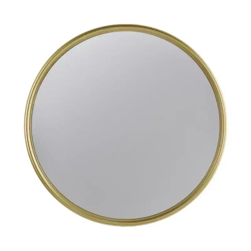 Specchio rotondo D11 Gold, specchio circolare con cornice in ferro per soggiorno, camera da letto, ingresso, corridoio