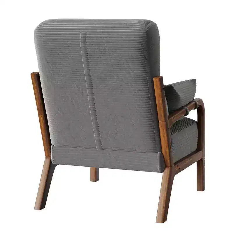 Bestier Mid Century Poltrona Accent con Poggiatesta Rialzato e Cuscini Braccioli Rimovibili, con Struttura in Legno Massello per Soggiorno, Camera da Letto