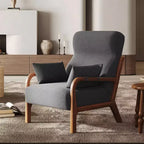 Bestier Mid Century Poltrona Accent con Poggiatesta Rialzato e Cuscini Braccioli Rimovibili, con Struttura in Legno Massello per Soggiorno, Camera da Letto