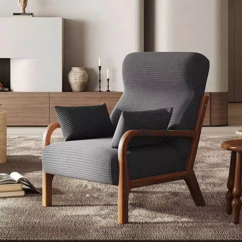 Bestier Mid Century Poltrona Accent con Poggiatesta Rialzato e Cuscini Braccioli Rimovibili, con Struttura in Legno Massello per Soggiorno, Camera da Letto