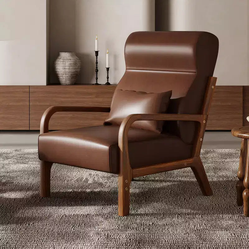 Bestier Mid Century Poltrona Accent con Poggiatesta Rialzato e Cuscini Braccioli Rimovibili, con Struttura in Legno Massello per Soggiorno, Camera da Letto