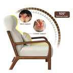 Bestier Mid Century Poltrona Accent con Poggiatesta Rialzato e Cuscini Braccioli Rimovibili, con Struttura in Legno Massello per Soggiorno, Camera da Letto