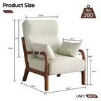 Bestier Mid Century Poltrona Accent con Poggiatesta Rialzato e Cuscini Braccioli Rimovibili, con Struttura in Legno Massello per Soggiorno, Camera da Letto