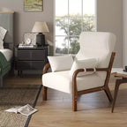 Bestier Mid Century Poltrona Accent con Poggiatesta Rialzato e Cuscini Braccioli Rimovibili, con Struttura in Legno Massello per Soggiorno, Camera da Letto