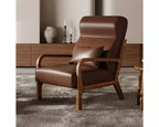 Bestier Mid Century Accent Chair Heightened Headrest with Removable Armrest Pillows,with Solid Wood Frame for Living Room, Bedroom