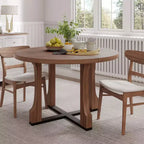 Vatros Wooden Dining Table Round Dining Table for 4