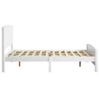 Struttura letto matrimoniale in legno massello Karl Home, bianca