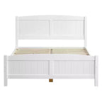 Struttura letto matrimoniale in legno massello Karl Home, bianca