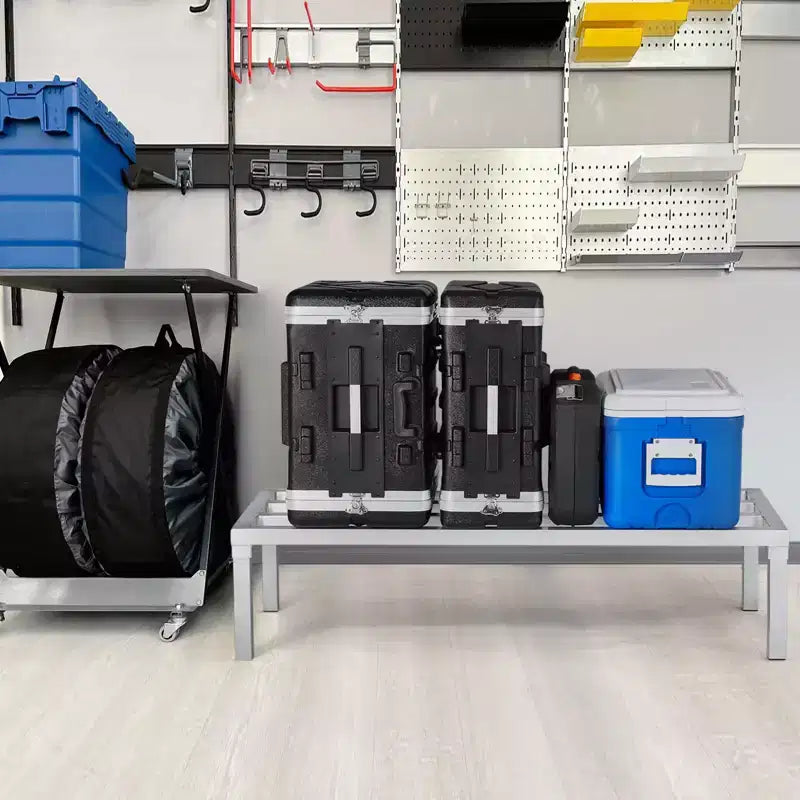 VEVOR Scaffale in Alluminio, 122 x 51 cm, Scaffale Commerciale per Alimenti da Pavimento, 30 cm da Terra, Capacità 816 kg, Scaffale di Stoccaggio in Alluminio Completamente Saldato