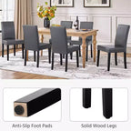 Yaheetech Set di 2 Sedie da Pranzo Senza Braccioli in Ecopelle con Schienale Alto e Gambe in Legno di Caucciù