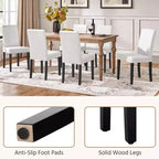 Yaheetech Set di 2 Sedie da Pranzo Senza Braccioli in Ecopelle con Schienale Alto e Gambe in Legno di Caucciù