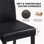 Yaheetech Set di 2 Sedie da Pranzo Senza Braccioli in Ecopelle con Schienale Alto e Gambe in Legno di Caucciù