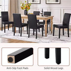 Yaheetech Set di 2 Sedie da Pranzo Senza Braccioli in Ecopelle con Schienale Alto e Gambe in Legno di Caucciù