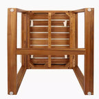 MAYEERTY Set di 2 Sedie da Pranzo con Braccioli per Esterni in Legno di Teak e Acacia con Spessi Cuscini Beige, Capacità 180 kg