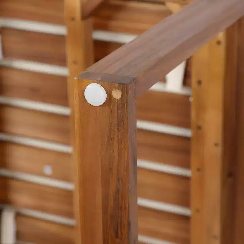 MAYEERTY Set di 2 Sedie da Pranzo con Braccioli per Esterni in Legno di Teak e Acacia con Spessi Cuscini Beige, Capacità 180 kg