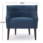 Poltrona in tessuto Okak, poltroncina a bottoni, elegante poltroncina imbottita con gambe in legno di betulla per soggiorno e camera da letto