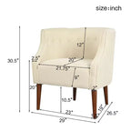 Poltrona in tessuto Okak, poltroncina a bottoni, elegante poltroncina imbottita con gambe in legno di betulla per soggiorno e camera da letto