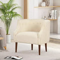 Poltrona in tessuto Okak, poltroncina a bottoni, elegante poltroncina imbottita con gambe in legno di betulla per soggiorno e camera da letto