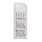Karl Home | Wood-plastic Board Four Tiers Carved Shoe Rack White