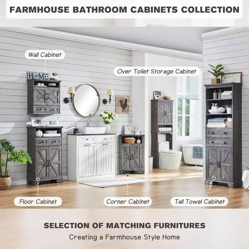 Mobiletto angolare da bagno con anta scorrevole e ripiano regolabile, piccolo mobile contenitore in stile rustico per bagno, soggiorno