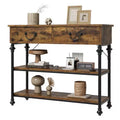Whizmax Console Tables for Entryway, Small Entryway Table with 2 Drawers, Narrow Console Table with Storage Shelves for Living Room