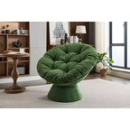 Poltrona Girevole Accent Oversize Okak in ciniglia per Camera da Letto, Comoda Poltrona Papasan per Soggiorno, Appartamento