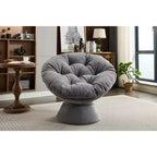 Poltrona Girevole Accent Oversize Okak in ciniglia per Camera da Letto, Comoda Poltrona Papasan per Soggiorno, Appartamento