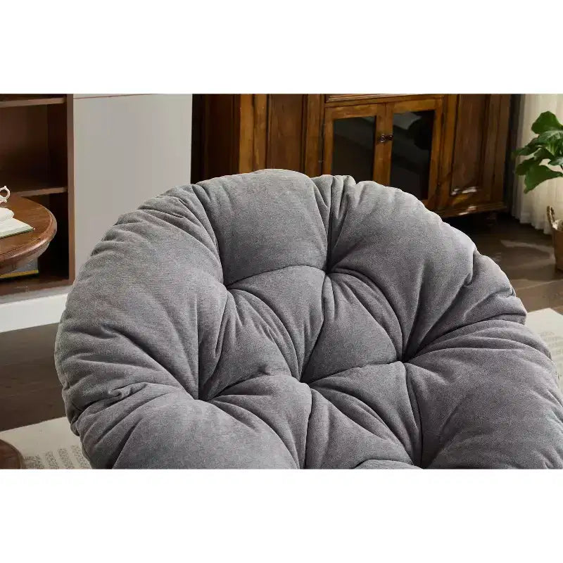 Poltrona Girevole Accent Oversize Okak in ciniglia per Camera da Letto, Comoda Poltrona Papasan per Soggiorno, Appartamento