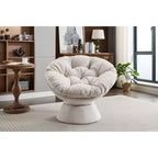 Poltrona Girevole Accent Oversize Okak in ciniglia per Camera da Letto, Comoda Poltrona Papasan per Soggiorno, Appartamento
