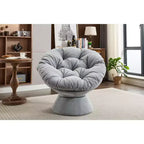 Poltrona Girevole Accent Oversize Okak in ciniglia per Camera da Letto, Comoda Poltrona Papasan per Soggiorno, Appartamento