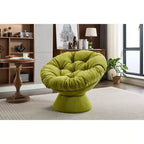 Poltrona Girevole Accent Oversize Okak in ciniglia per Camera da Letto, Comoda Poltrona Papasan per Soggiorno, Appartamento