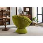 Poltrona Girevole Accent Oversize Okak in ciniglia per Camera da Letto, Comoda Poltrona Papasan per Soggiorno, Appartamento